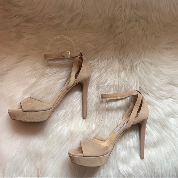 JIMMY CHOO Kayden Suede Patent Heel Platform Heels - Picture 5 of 9